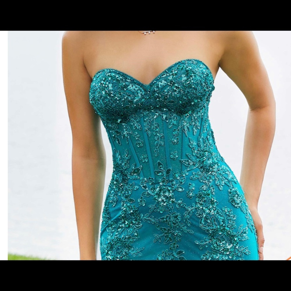Morilee teal dress, prom dress